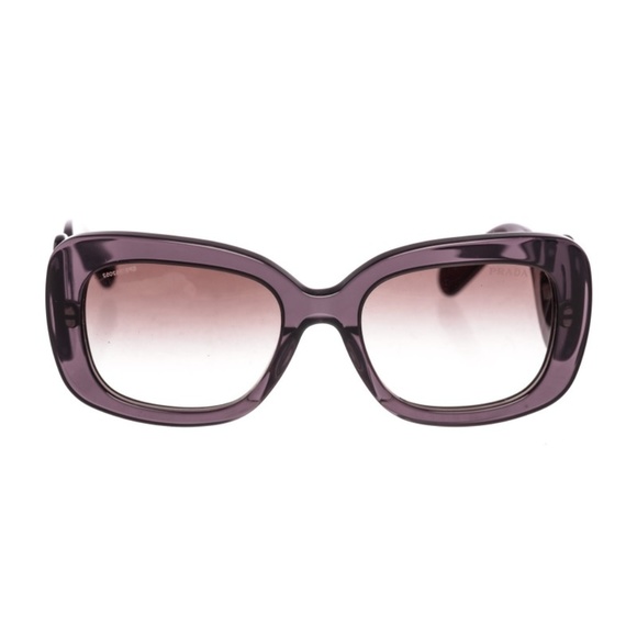 Prada Gray Acetate Baroque Rectangle Sunglasses